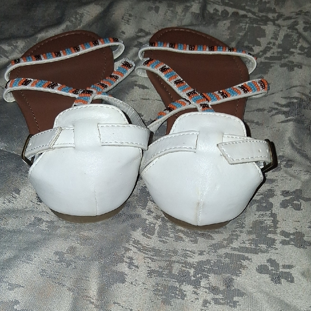 Arizona Jean Company White and Multicolor Strappy Sandals - Picture 3 of 4